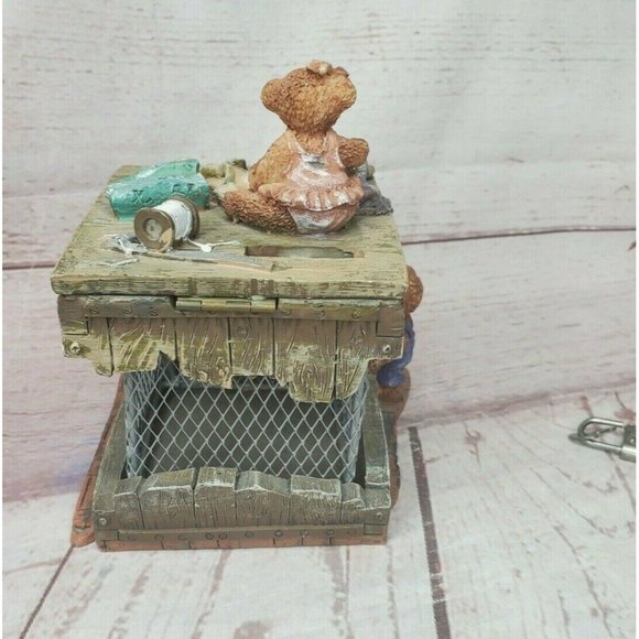 Rare Authentic 3D Bear Lock And Key Decorative Piggy Bank Home Décor - Picture 5 of 12